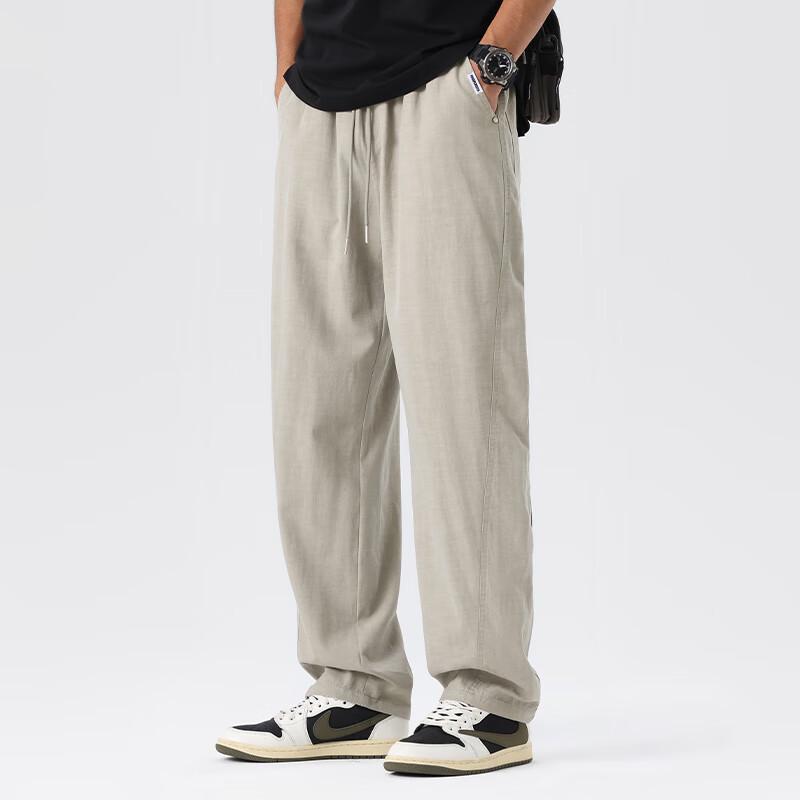 Fingercroxxit Men's Lyocell Straight-Leg Casual Pants