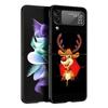 Christmas Cute Cartoon Z Flip 4 Phone Case For Samsung Z Flip 3 5G Black Hard Shell Galaxy ZFlip3 ZFlip5 Cover Folding Luxury