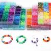 1Set 480pcs/box 24Grid Pony Beads Kit for Jewelry Making, 6 Style Candy Beads Set, Acrylic Rainbow Beads for Bracelet Necklace Chain Making,