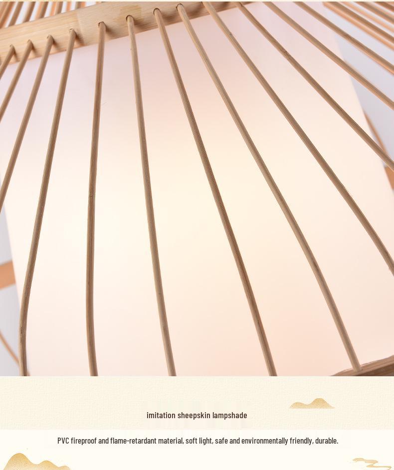 Бамбуковая ротанговая подвесная лампа: Дзен-освещение для чайной комнаты, столовой или чайного домика - Японский антикварный стиль