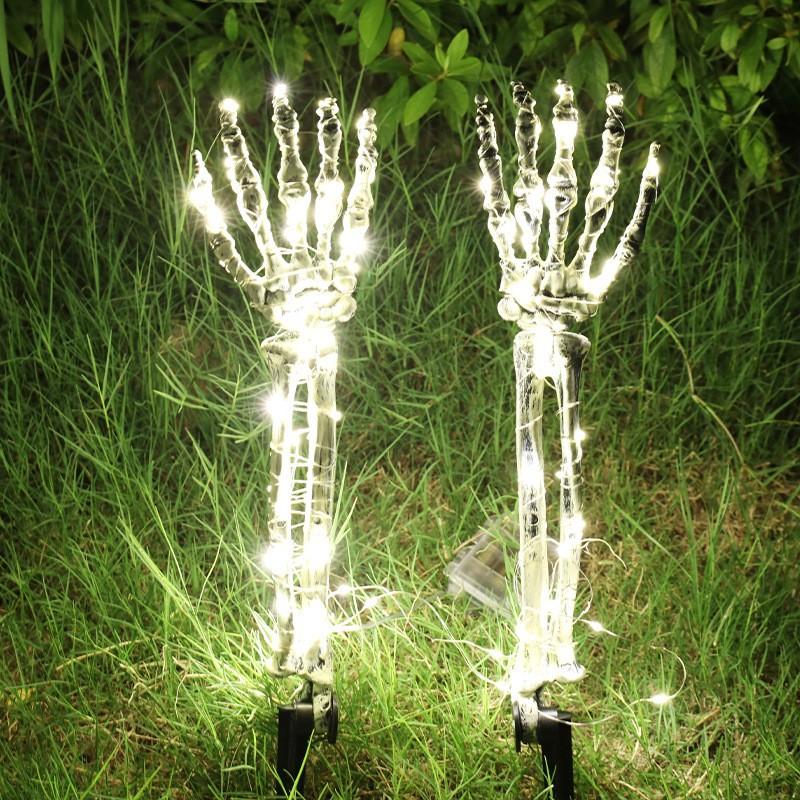 Halloween skull three-piece set with skeleton and hand Halloween luminous ghost hand garden floor decoration props