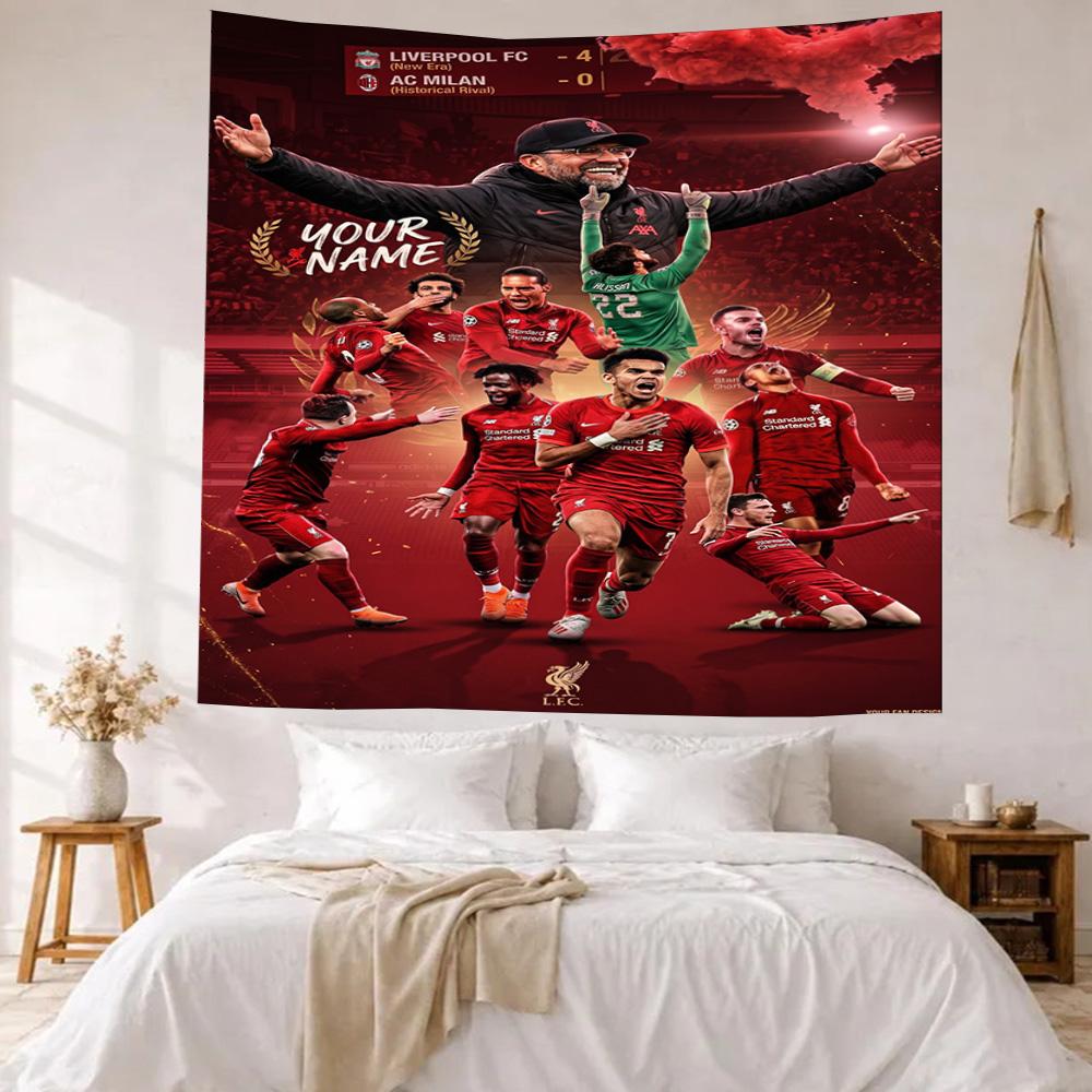 Liverpool Fc Custom Your Name Wall Decor Tapestry Art For Pet Memorial Birthdaywedding Party Backdrop Family Gift
