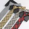 Plaid Tie Men'S And Women'S Hand Playing Casual Casual Shirt Uniform College Style Coffee Retro Cotton Tie