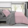 Pack complet 6 pièces Rose/Gris réversible housse de couette pour lit 140 x 190 cm