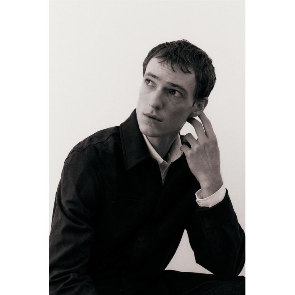 HM Textured oversHirt Regular Fit Navy Blue