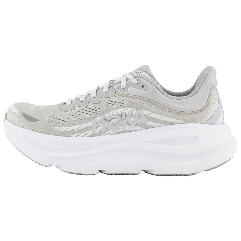 HOKA One One Bondi 9 износостойкие дышащие кроссовки для бега мужские серый серебристый белый 1162011-CRDS