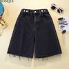 MODIQUE 2025 Новые летние женские повседневные шорты из синего денима с высокой талией, свободные базовые брюки-пятки