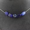 Stones and Minerals. 5 Lapis Lazuli Pearl Necklace from Pakistan. Stainless Steel Chain Necklace Women Men. Custom Size
