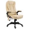 VidaXL Massage Office Chair Cream Faux Leather