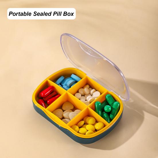 4/6 Grids Pill Box Compartment Design Moisture Proof Good Sealing Dustproof Portable Travel Tablet Organizer Daily Use