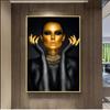 Sexy Nude Woman Portrait Canvas Paintings On The Wall Art Posters and Prints Black Gold Girl Pictures Home Wall Decor Cuadro