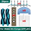Fit for Midea S5 Plus, Conga 2299 Ultra Home X-Treme Genesis Vacuum Accessories Dust Bag Hepa Filter Roller Side Brush Mop
