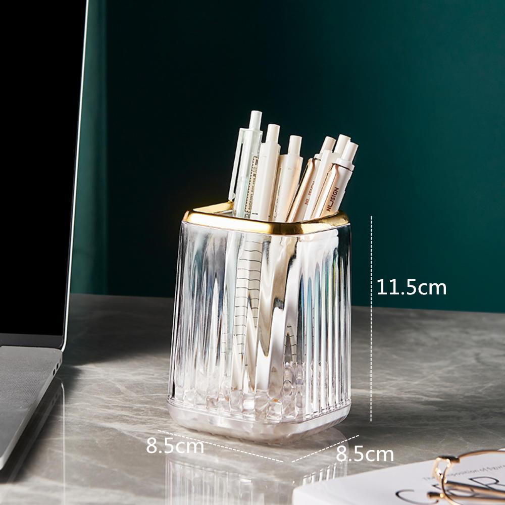 Большая вместительная коробка для хранения ручек, карандашей, держатель для ручек, настольный органайзер для канцелярских товаров, ювелирных изделий, косметический ящик для макияжа, контейнер-коробка