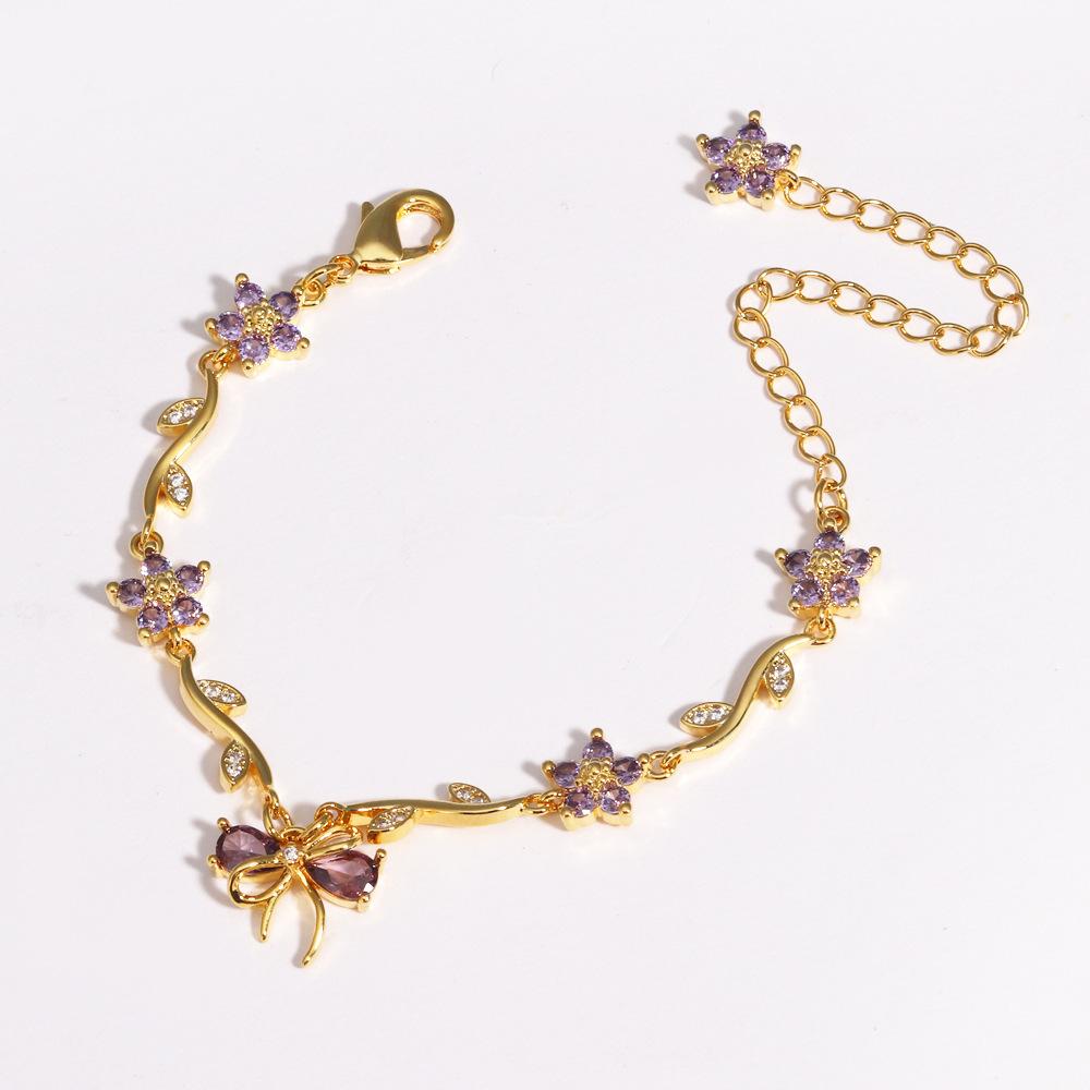 Hot-selling flower bow small fresh bracelet, sweet and delicate creative versatile high-end women's jewelry