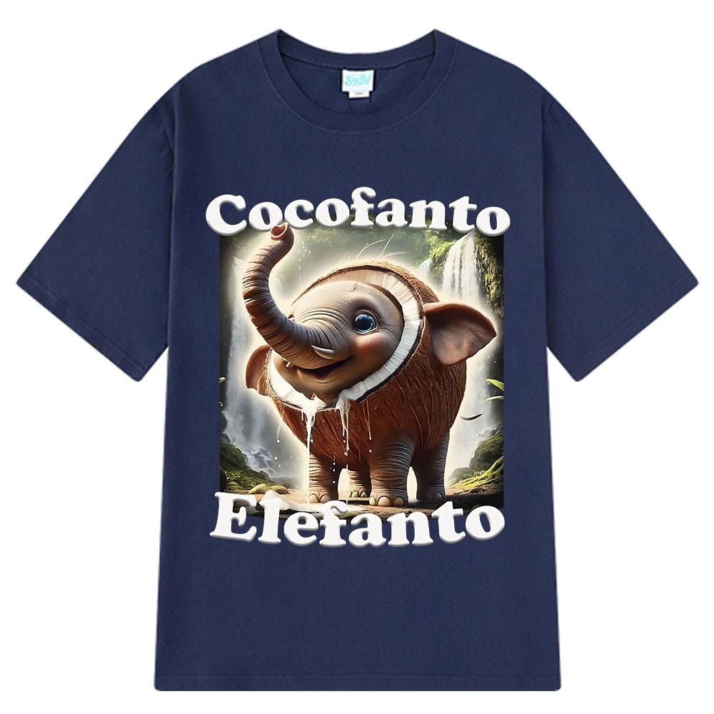 Cocofanto Elefanto Funny Italian Brainrot Meme Graphic T-shirt Unisex Women Summer Cotton Comfort Loose Short Sleeve T-shirts Tops