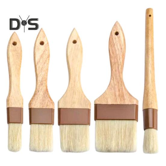 Пищевая деревянная ручка, щетка для барбекю, устойчивая к высоким температурам щетина, устойчивая к масляному покрытию, щетка для гриля, инструмент для выпечки