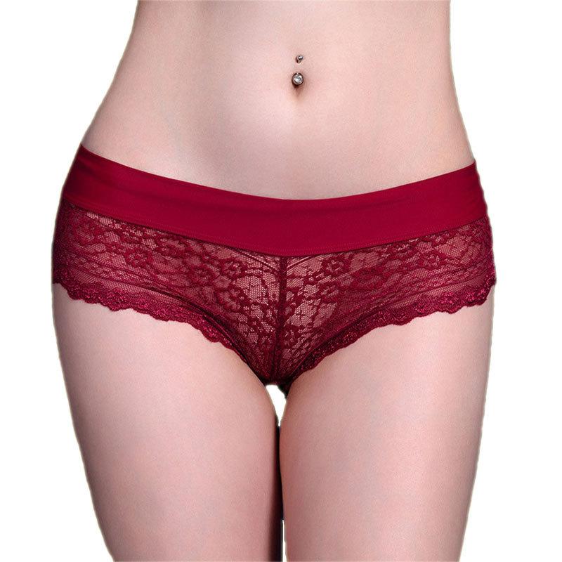 Sexy Lace Underwear for Women Transparent Mesh Sexy Women Low Waist Seamless Thong Panties