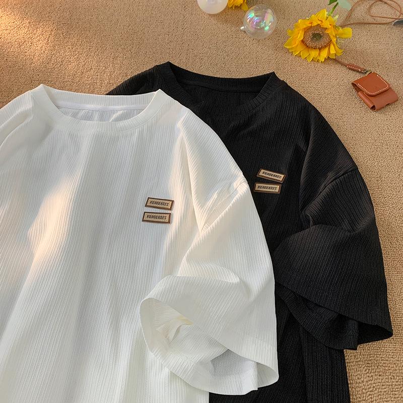 Ice Silk Men's Oversized Short-Sleeve Quick-Dry Retro T-Shirt