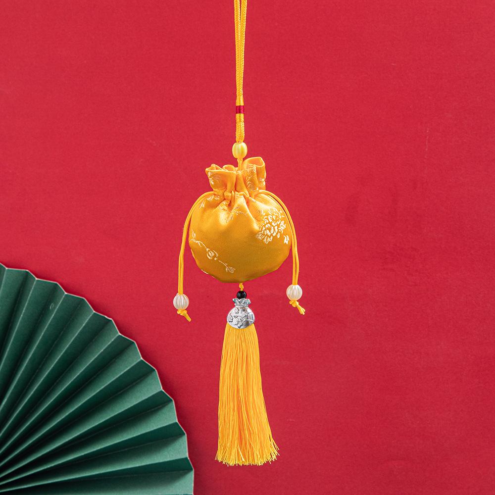 Dragon Boat Festival Brocade Sachet Bag - Portable Hanfu Purse with Ancient Style Pendant