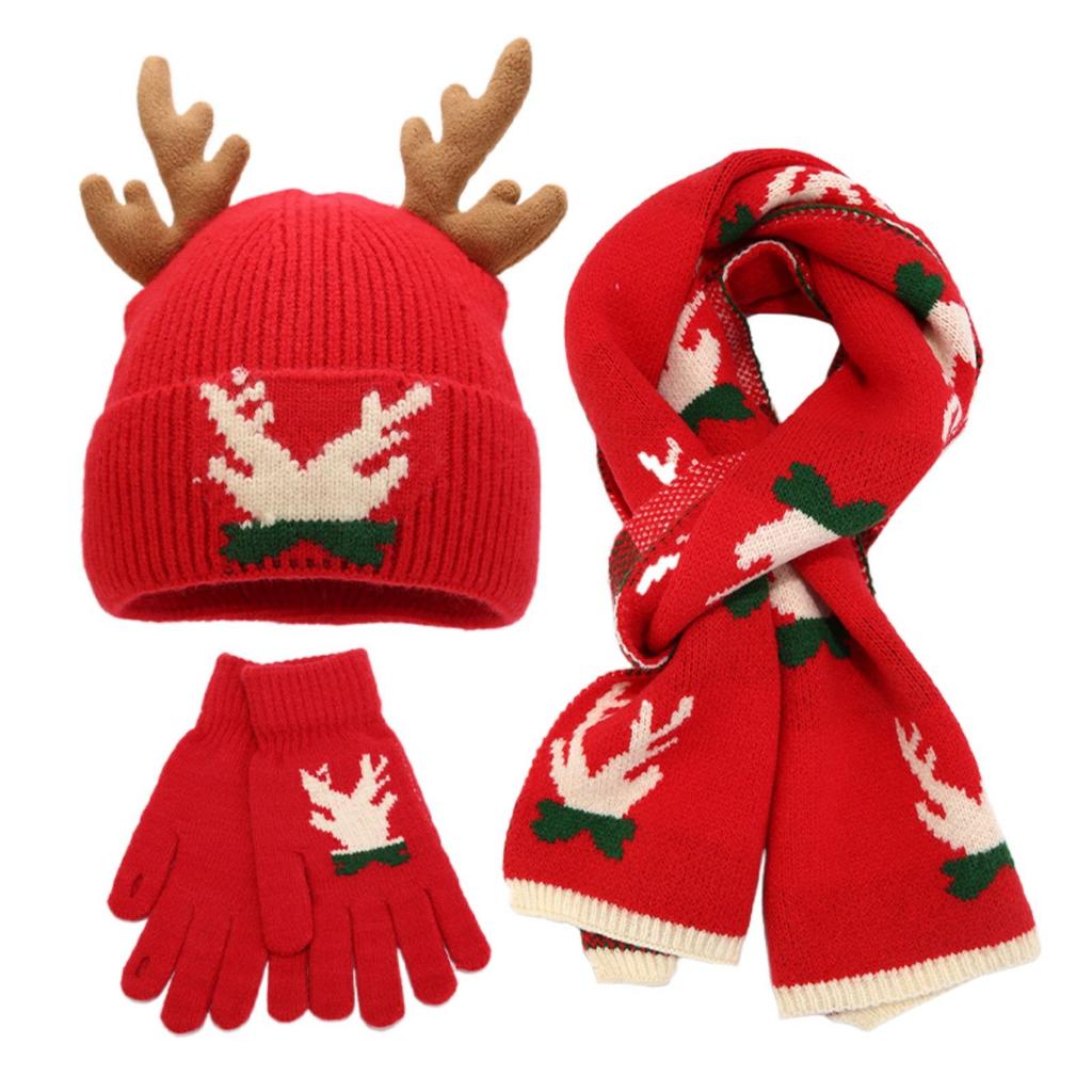 Женский зимний модный комплект из трех предметов: шапка, шарф, перчатки, защищающий от холода