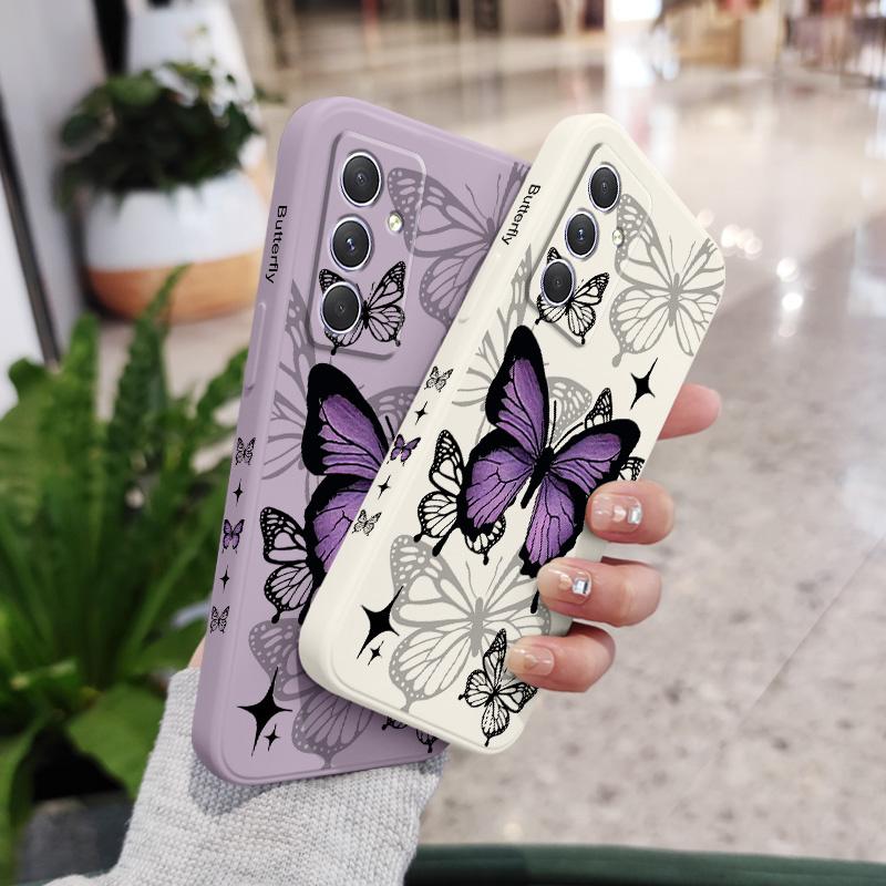Flying Butterfly  Phone Case For Samsung Galaxy A37 A57 Liquid Silicone Cover