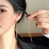 *Золотые серьги с кисточками и жемчугом: Гонконгский стиль, Ретро-модерн дизайн для женщин*