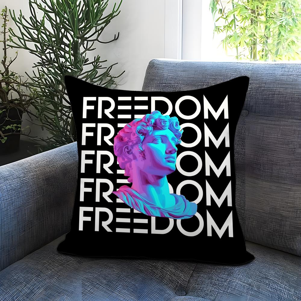 Creative Sculpture Painting Cushion Cover Comfortable Reversible Pillow Cover Ideal for Car Sofa Bedroom Beyond