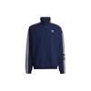 Originals Trefoil Three-Stripe Colorblock Zip-Up Collar Long Sleeve Jacket Men Outerwear Navy-Blue IA6360
