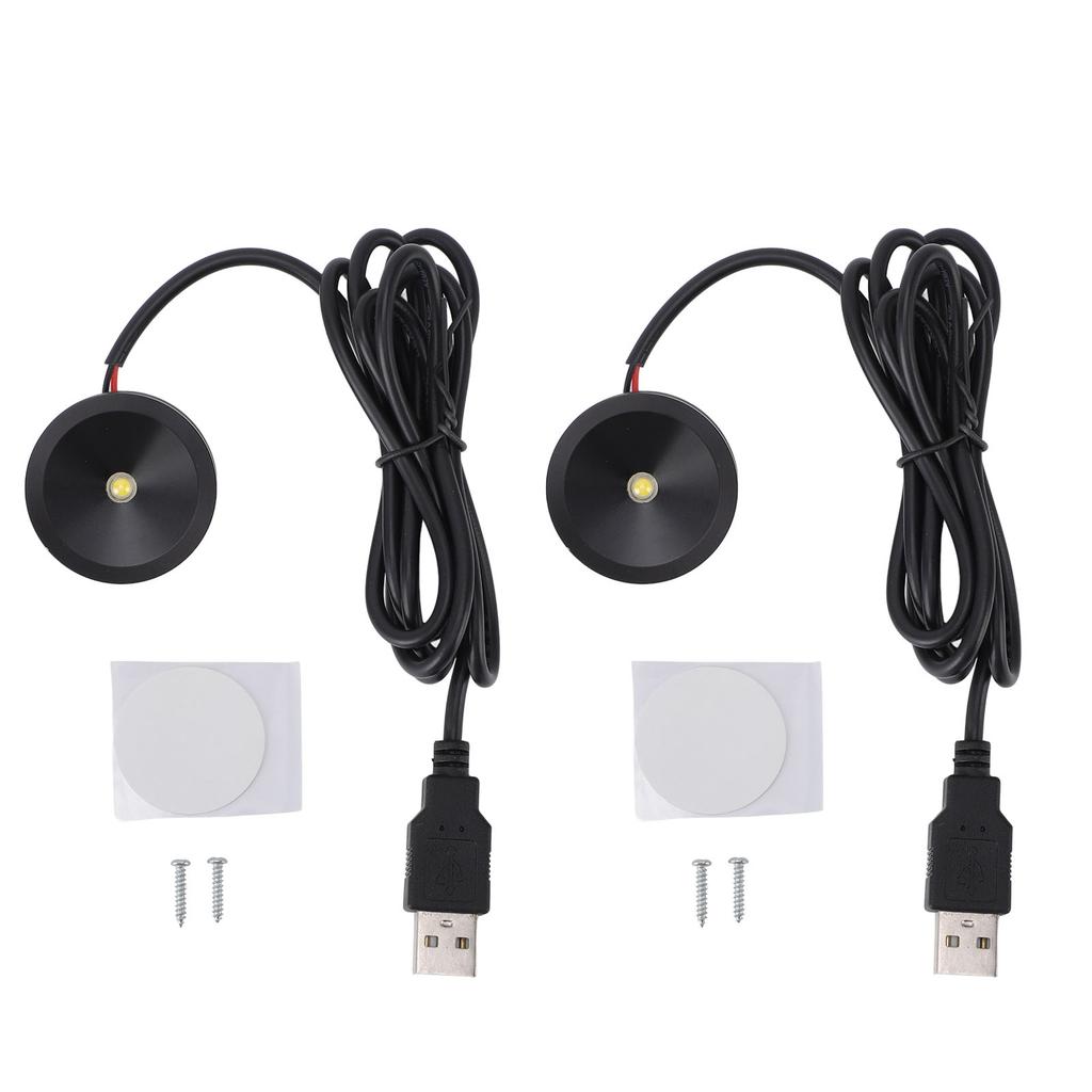 2PCS Mini LED Spotlights Indoor Aluminum USB 5V Round LED Accent Light for Pictures Artwork Jewelry