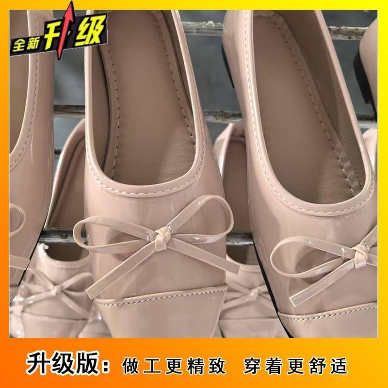 Балетки с плоским дном и бантом-нишей, весна-лето 2025, новая модная повседневная универсальная верхняя одежда, женские туфли-лодочки с мелким вырезом