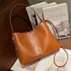Top Layer Vegetable Tanned Cow Handbag Women's Shoulder Bag Large Volume Bucket Underarm Bag