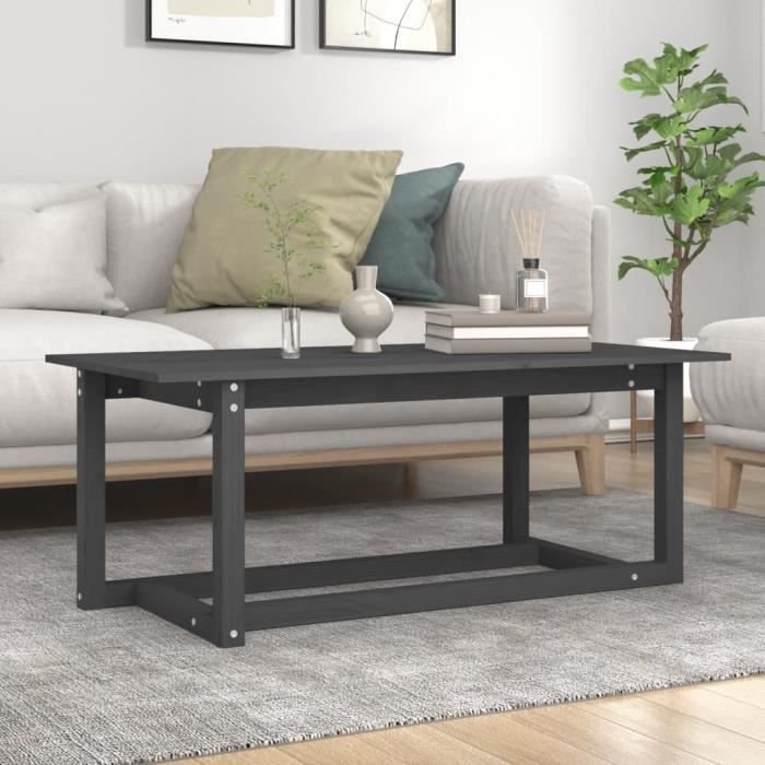 VidaXL Coffee Table Grey 110x55x45 Cm Solid Pine Wood 822169