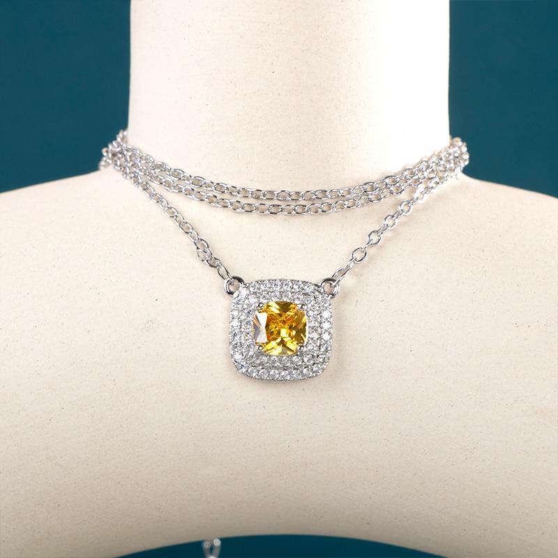 BELLA BOX Великолепное циркониевое ожерелье женское желтого цвета Высокое качество свадебное ожерелье для свадьбы модные украшения