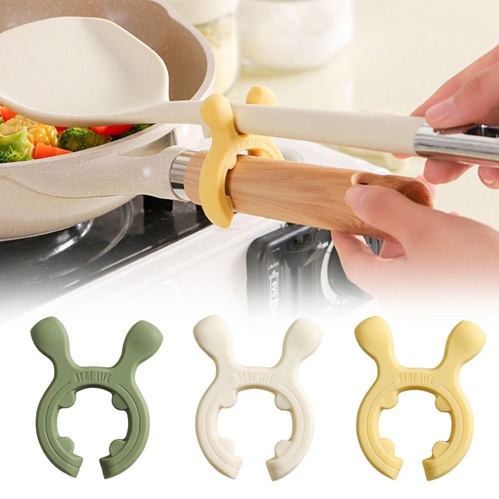 High Temperature Resistance Silicone Spatula Rack Anti Overflow Pot Clip for Kitchen Gadget