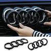 Silver/Black Four Ring ABS Car Front Emblem Badge And Rear Trunk Emblem Badge Sticker Suitable For q2 A3 A4 A5 A7 A2 Q3 Q5 Q8