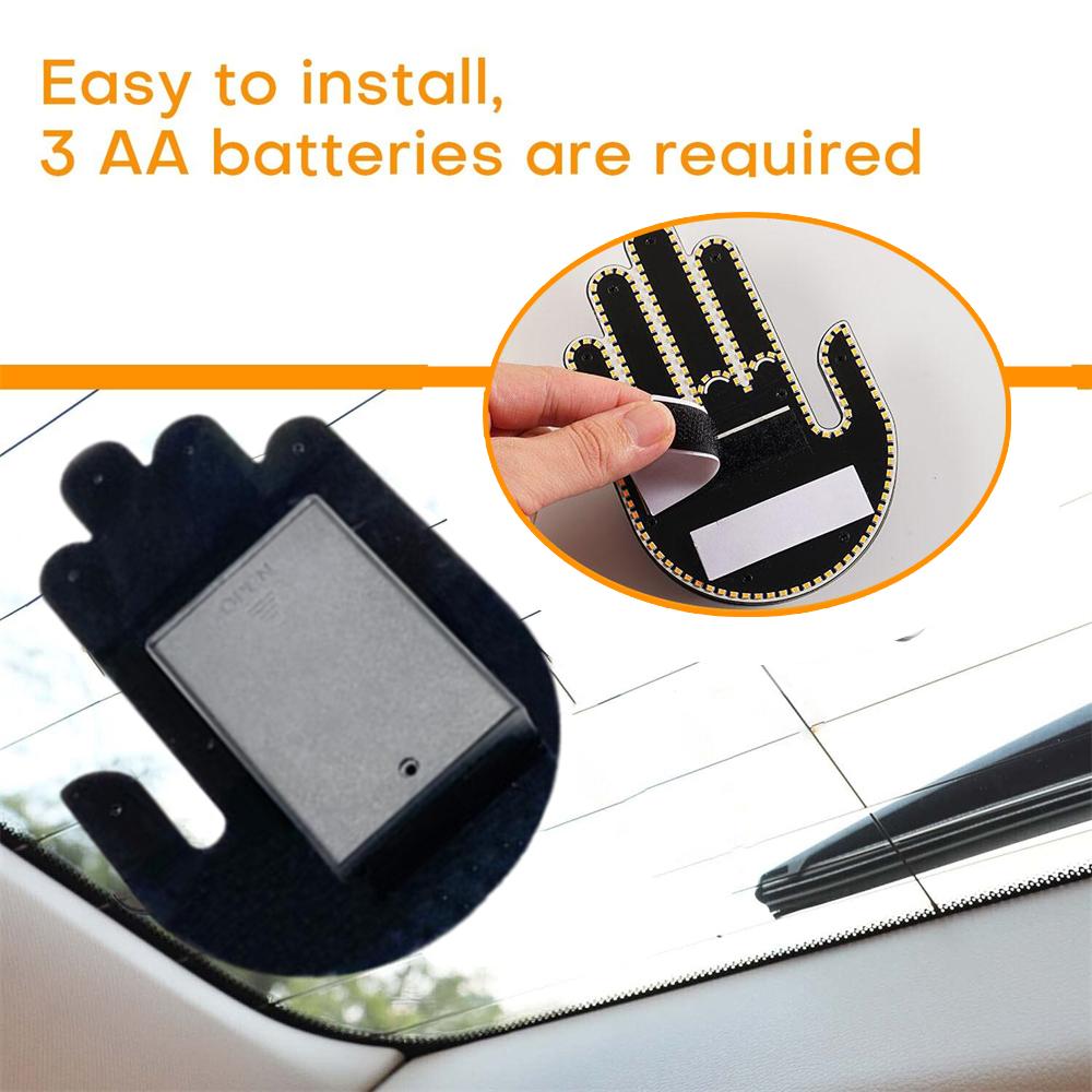 Светодиодный автомобильный светильник со средним пальцем, светодиодный автомобильный ручной светодиодный автомобильный палец вверх, подари любовь, птица, волна, дорожные знаки ярости, автомобильный светодиодный стикер с пультом дистанционного управления