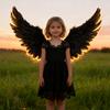 Angel Wings for Kids Girls Feather Angel Wings Costume with Headband Wand Halloween Cosplay Party Dress Up Props
