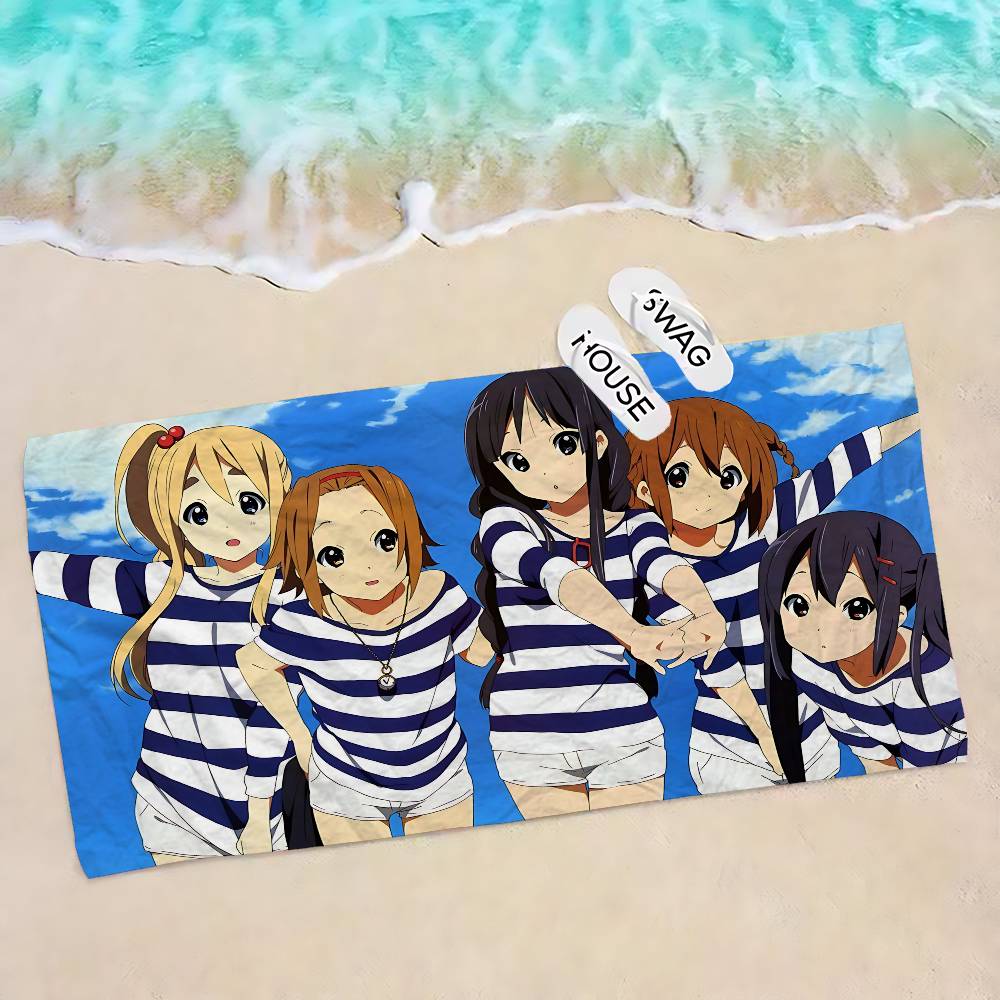 Аниме K-On Микрофибра Печатное Пляжное Полотенце Горный Туризм Йога Пляж Плавание Бег Впитывающее Мягкое Полотенце