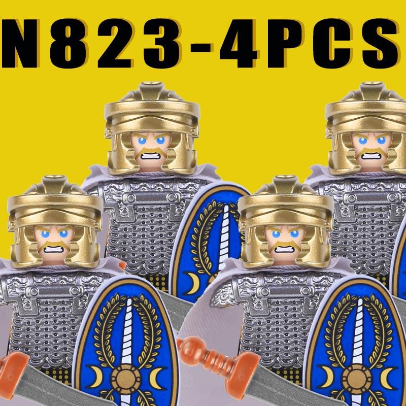 Средневековые Военные Рим Рыцари Строительные Блоки Замок Армия Воин Солдат Фигурки Арбалетчик Щит Меч Легион Блоки Игрушки