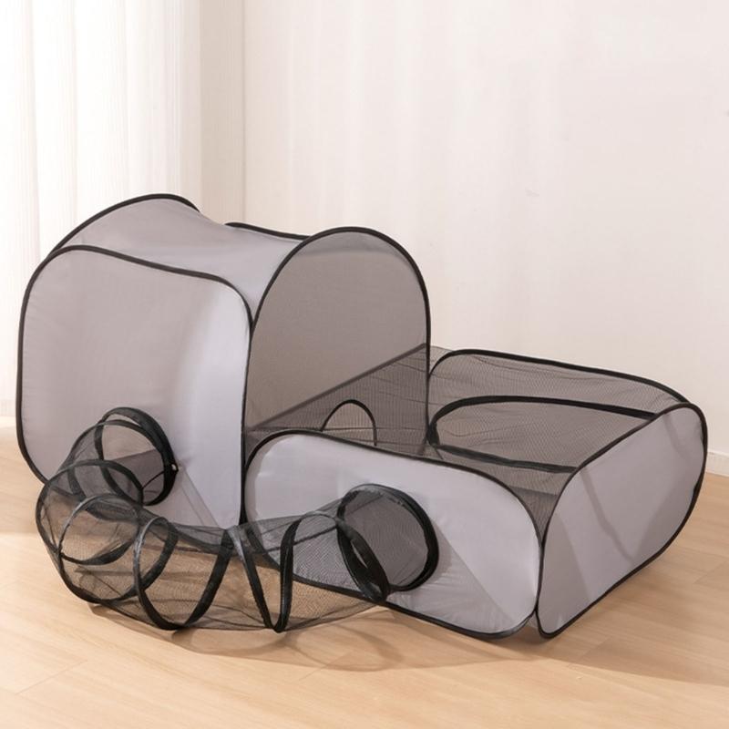 Расширяемый туннель-домик для питомцев, вольер, съемный игровой манеж, укрытие, складная конструкция, легкое хранение и транспортировка