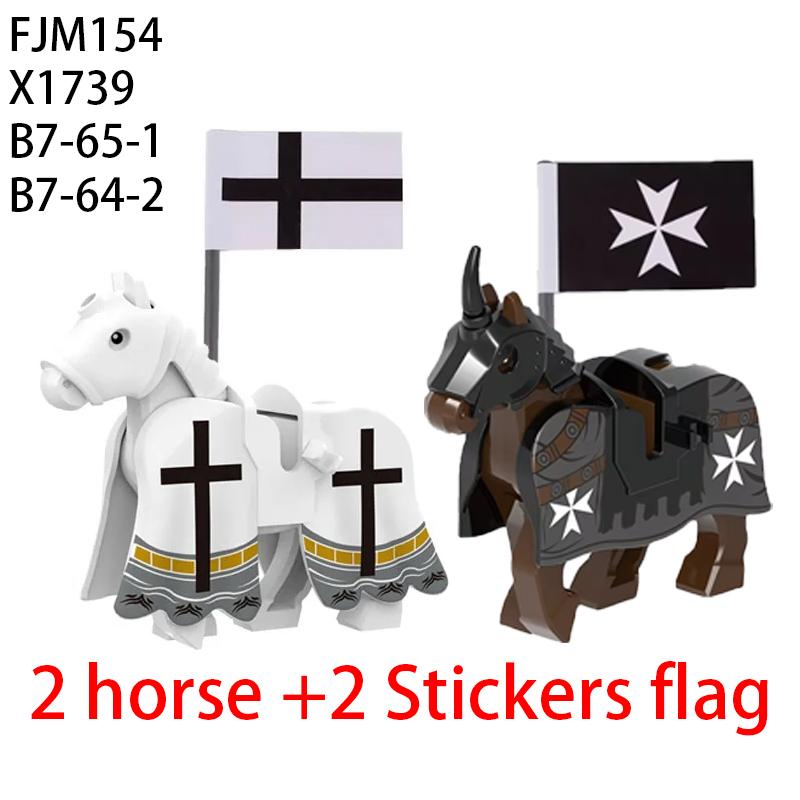Средневековый Военный Замок Рыцарь Строительные Блоки Езда на Лошади Волк Медведь Слон Животное Жилет Оружие Флаг Седло Игрушка Кирпич Подарок A06
