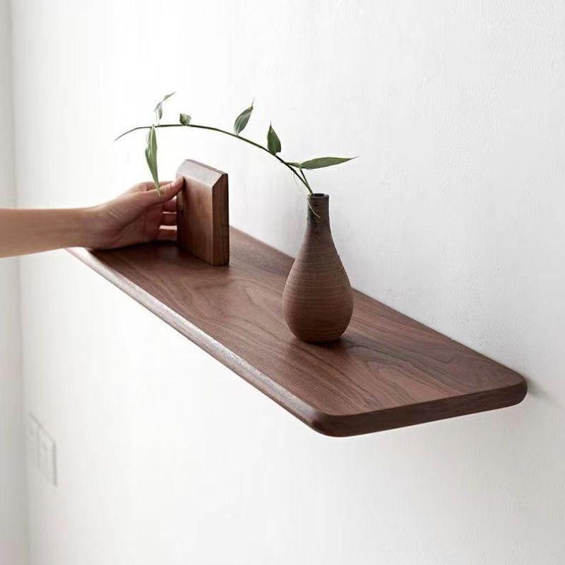 Настенная полка из массива дерева, плоская доска, стеллаж для хранения, плоская перегородка, подвесная полка из грецкого ореха, украшение комнаты, доска для хранения