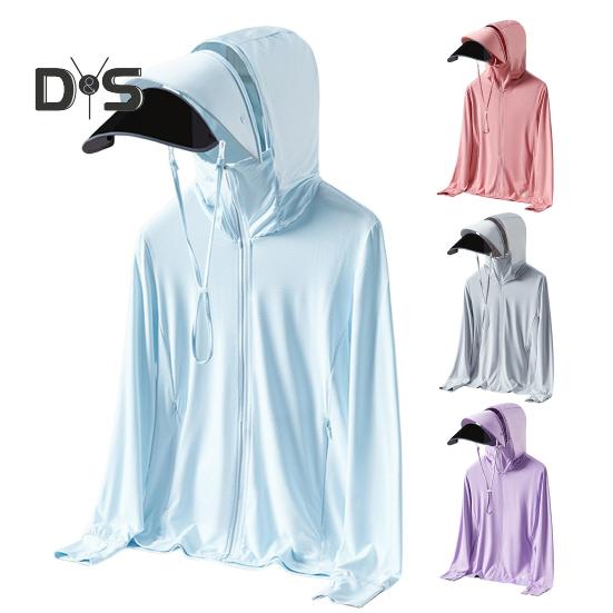 Женская куртка с капюшоном и защитой от солнца, с длинным рукавом и защитой от ультрафиолета, повседневная ветровка, спортивная одежда для летнего туризма на открытом воздухе