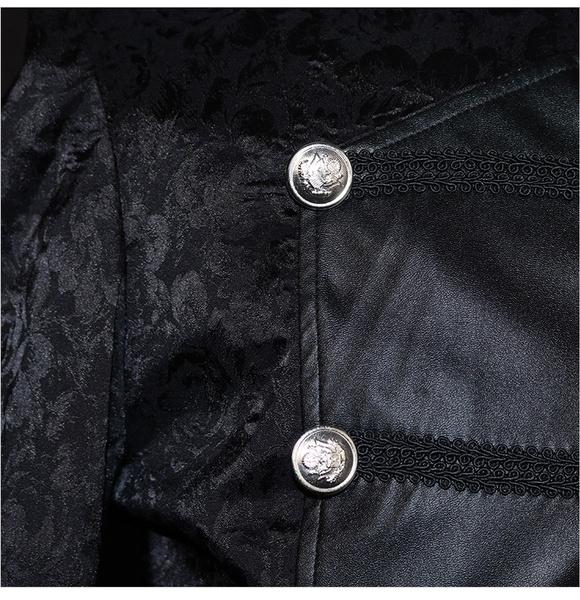 Готическая стимпанк мужская куртка из искусственной кожи на Хэллоуин, костюм для косплея с капюшоном, длинное пальто в викторианском средневековом стиле