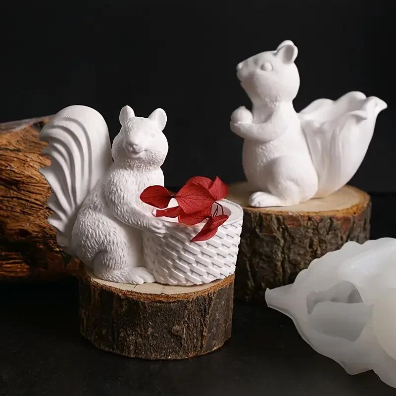 3D Мини-белка Силиконовая форма Корзинка Дизайн Гибкая Смола для DIY Поделок Настольное Украшение Высококачественная