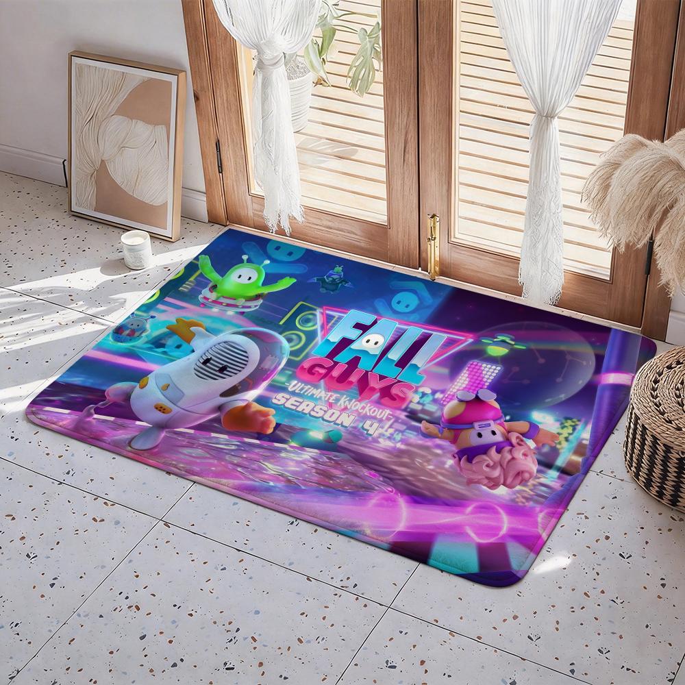 Game F Fall Guys Floor Mat Eco Flannel Doormat Non Slip Odorless Indoor Floor Rug Soft Short Plush Home Mat