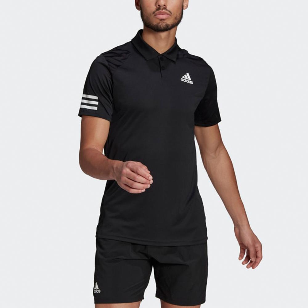 adidas Мужские рубашки-поло Черный воротник-поло Умеренный прямой крой GL5421