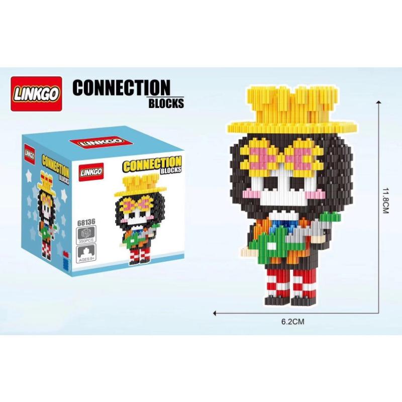 One Piece Connection Building Blocks Luffy Chopper Nami Sanji Zoro Usopp Ace Franky Brook Robi Diamond Brick Figure Toy For Kids