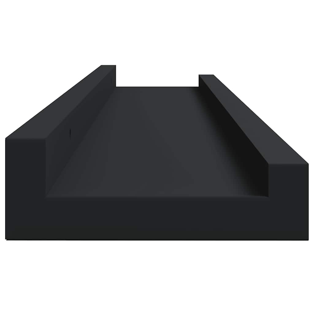 Picture Ledges 2 pcs Black 80 x 9 x 3 cm MDF