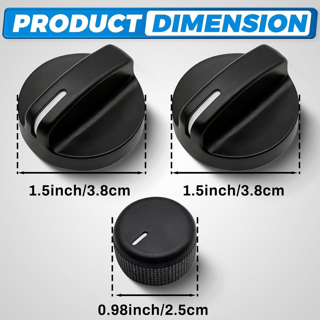 AC Heater Blower Fan Knob, AC Heater Control Knobs Compatible with Dodge Ram 1500 2500 3500 1994-1997, Chrysler Concorde 1994-1997, Replaces 4882482,
